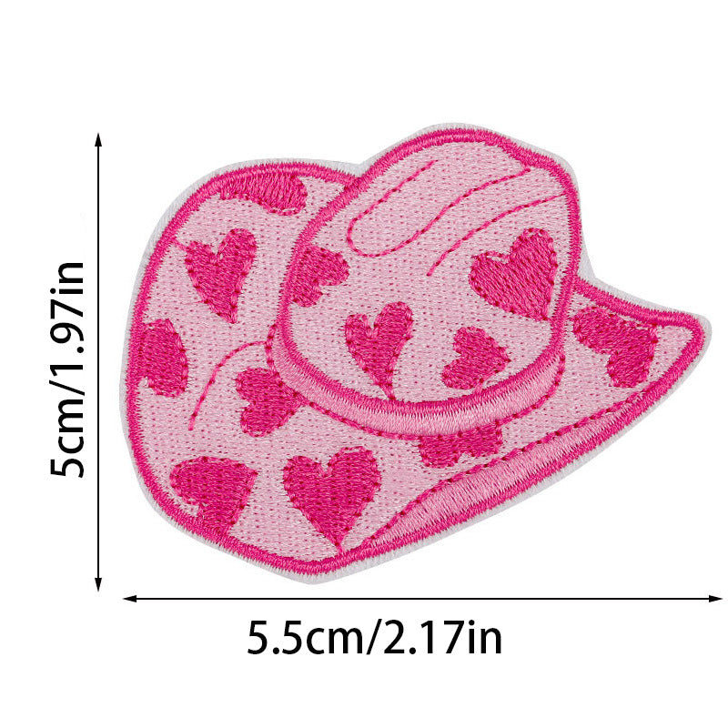 Wholesale Pink Western Cowboy Hat Embroidered Patch